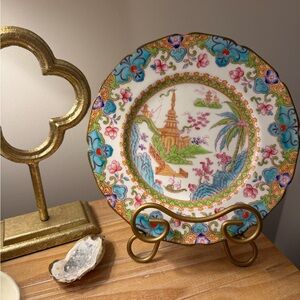 RARE Antique English Aesthetic Movement Porcelain Plate (c. 1880–1900)